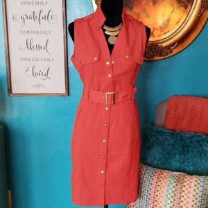 Sharagano Sleeveless Shirt Dress